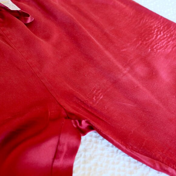LILYSILK 100% Mulberry Silk Red Pajamas Long Sleeves Pants Set - Picture 14 of 16